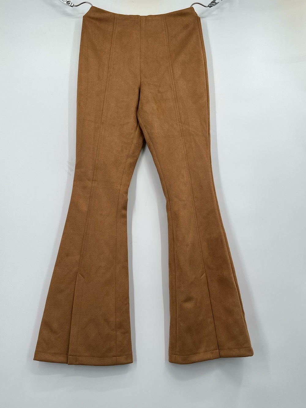 Forever 21 Womens Faux Suede ‎ Flare Leg Tan Pants Trousers Size 4  “ Coachella